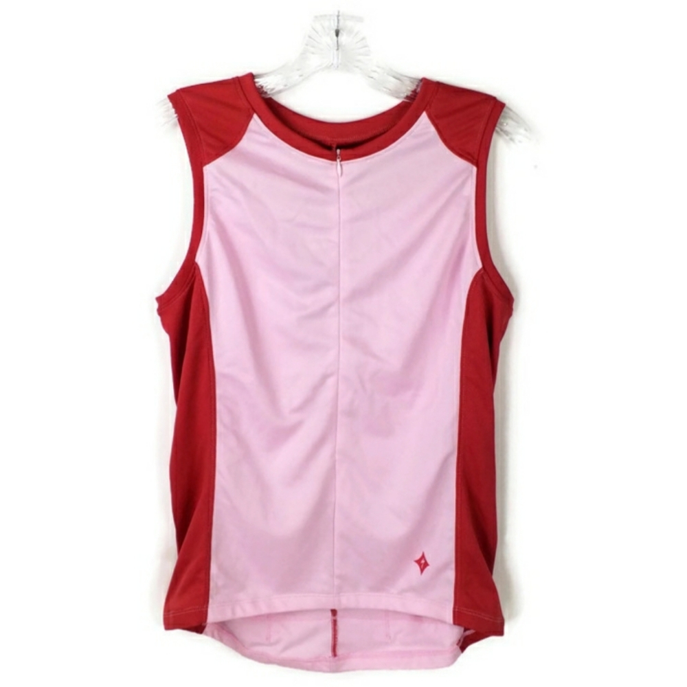 Specialized Cosa Jersey Pink Zip Front Sleeveless Cycling Shirt Womens Large